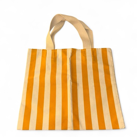 Giorgio Beverly Hills Canvas Vintage Collectible Yellow Striped Tote Bag - Picture 4 of 6